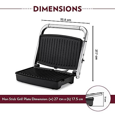 Borosil Jumbo Grill Sandwich Maker, 1500W, Non-Stick Grilling Plate, 180ᶿ Open Flexibility, Make 4 Sandwiches Borosil Jumbo Grill Sandwich Maker, 1500W, Non-Stick Grilling Plate, 180ᶿ Open Flexibility, Make 4 Sandwiches