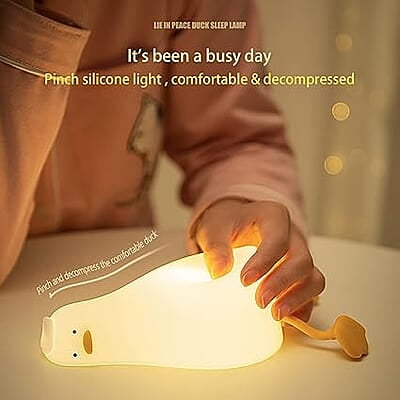 Lying Flat Duck Night Light, Led Squishy Duck Lamp, Cute Light Up Duck, Silicone Dimmable Nursery Nightlight, Rechargeable Bedside Touch Lamp Lying Flat Duck Night Light, Led Squishy Duck Lamp, Cute Light Up Duck, Silicone Dimmable Nursery Nightlight, Rechargeable Bedside Touch Lamp