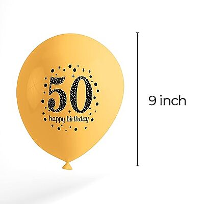 Happy 50th Birthday Combo Kit with 30pcs Printed Balloons 1 Banner Pack of 31pcs