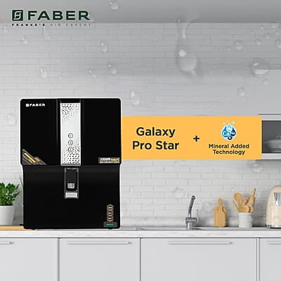 Faber Galaxy Pro Star (RO + UV + UF+ MAT) 7L Storage 8 Stage Filtration Pre & Post Carbon Upto 2500 PPM TDS Faber Galaxy Pro Star (RO + UV + UF+ MAT) 7L Storage 8 Stage Filtration Pre & Post Carbon Upto 2500 PPM TDS