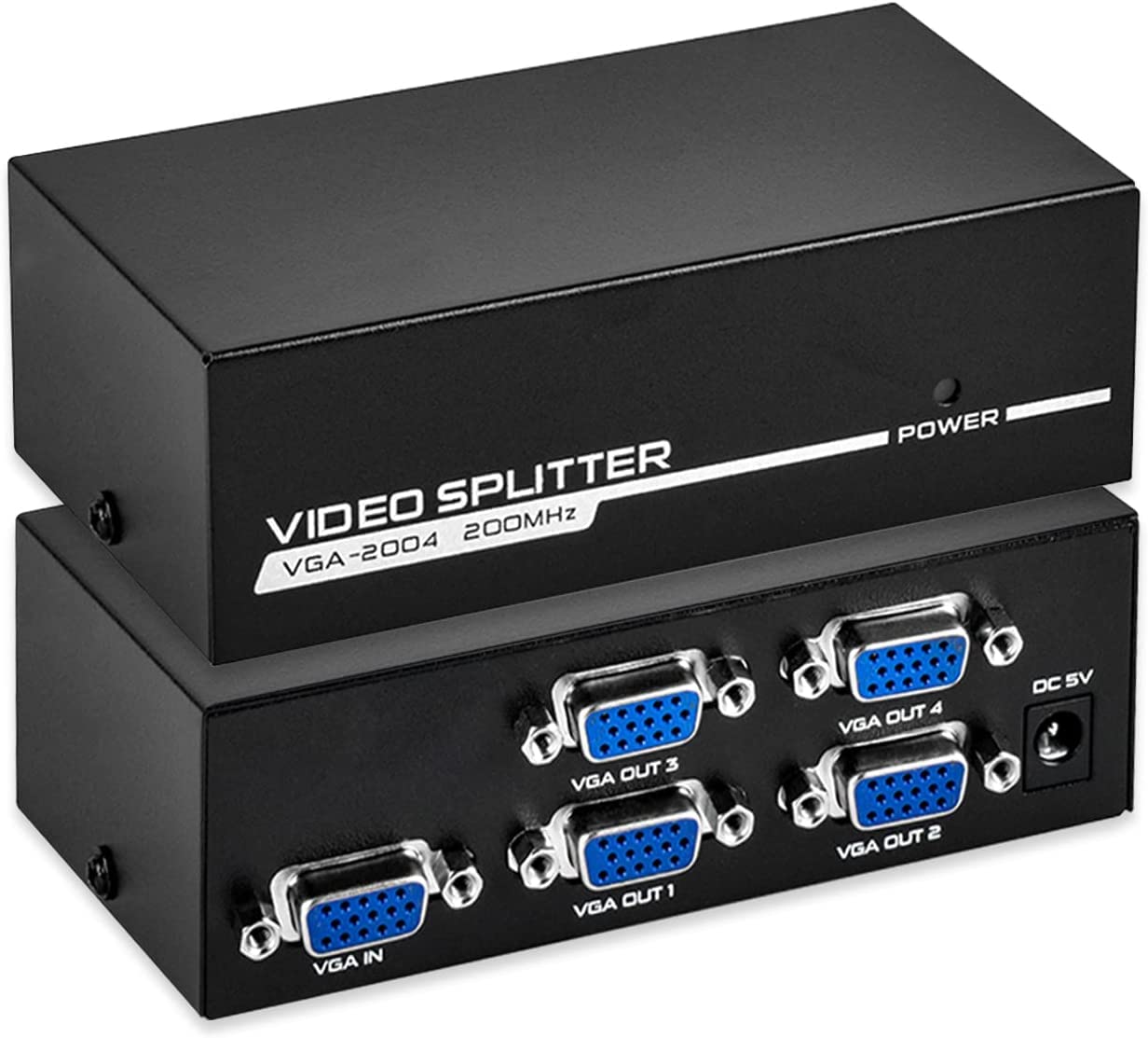 2 Port VGA Splitter 1X2, 1 Input 2 Output VGA Switcher 1 PC to 2 Monitors,Video Distributor Converter (VGA Splitter 1 in 2 Out) 2 Port VGA Splitter 1X2, 1 Input 2 Output VGA Switcher 1 PC to 2 Monitors,Video Distributor Converter (VGA Splitter 1 in 2 Out)