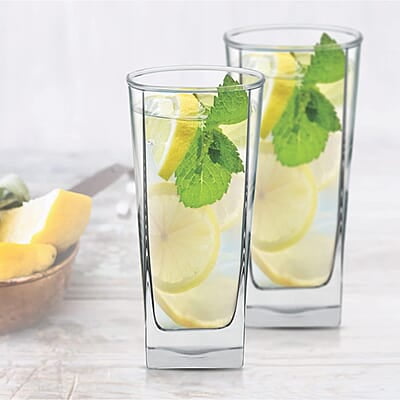 Treo By Milton Atlas Cool Glass Tumbler Set of 6, 213 ml Each, Transparent | Dishwasher Safe| Serve Whiskey | Wine | Juices | Cold Drinks | Water | Cocktails | Mixed Drinks