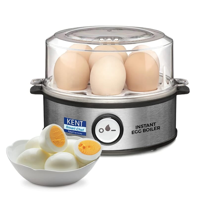 KENT Instant Egg Boiler | 360-Watt | Boil 7 Eggs at a Time | 3 Boiling Modes | Stainless Steel Body & Heating Plate | Automatic Power Off | Accessories Available