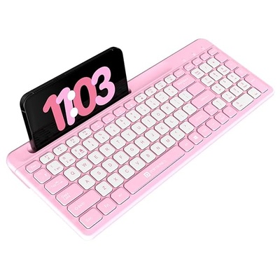 Portronics Bubble Square Wireless Keyboard with Bluetooth + 2.4 GHz USB Receiver (Dual Connectivity), Pair 3 Devices Max, Multimedia Hotkeys, for Laptop, PC, Smartphone, Tablet Portronics Bubble Square Wireless Keyboard with Bluetooth + 2.4 GHz USB Receiver (Dual Connectivity), Pair 3 Devices Max, Multimedia Hotkeys, for Laptop, PC, Smartphone, Tablet