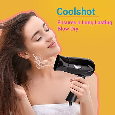 Nova NHP 8100 Silky Shine 1200 Watts Hot and Cold Foldable Hair Dryer