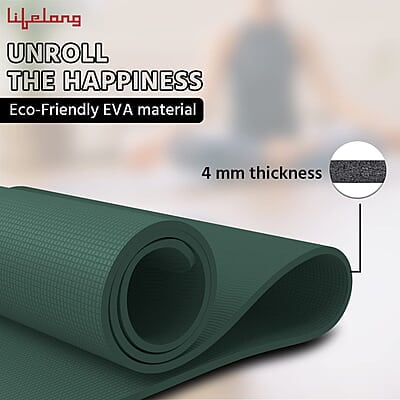 Lifelong Yoga mat for Women & Men EVA Material 4mm Anti-Slip Yoga Mat for Gym Workout Lifelong Yoga mat for Women & Men EVA Material 4mm Anti-Slip Yoga Mat for Gym Workout