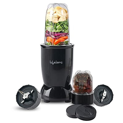 Lifelong Regalia PowerNutri Mixer/Grinder/Blender/Shaker, 2 Stainless Steel Blades,2 Unbreakable Jars, 450 W Powerful Copper Motor