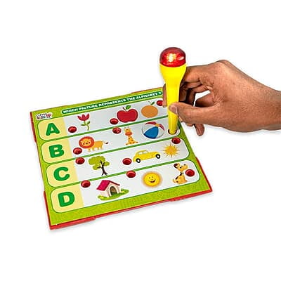 Intellikids Electro Game, 10 Double Sided Printed Cards, If it Lights its Right!! Learn About Alphabet,Numbers,Colors,Shapes,etc