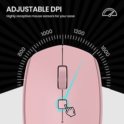 Portronics Toad 23 Wireless Optical Mouse with 2.4GHz, USB Nano Dongle, Optical Orientation, Click Wheel, Adjustable DPI