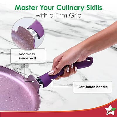 Wonderchef Royal Velvet Non-stick 30cm Dosa Tawa 3 mm thick 1.8 litres Virgin Aluminium