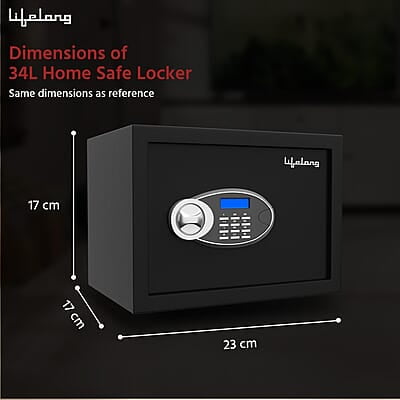 Lifelong Locker For Home&Office 34L-Digital Safe Locker Anti-Theft Alarm Electronic Keypad