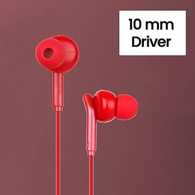Zebronics Zeb-Bro in Ear Wired Earphones with Mic, 3.5mm Audio Jack, 10mm Drivers, Phone/Tablet Compatible