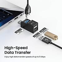 Portronics Mport 3A USB Hub (3-in-1), Multiport Adapter with USB 3.0 & 2-Port USB 2.0, Upto 5 Gbps High Data Transfer Speed for PC, Laptop & Mac (Black) Portronics Mport 3A USB Hub (3-in-1), Multiport Adapter with USB 3.0 & 2-Port USB 2.0, Upto 5 Gbps High Data Transfer Speed for PC, Laptop & Mac (Black)