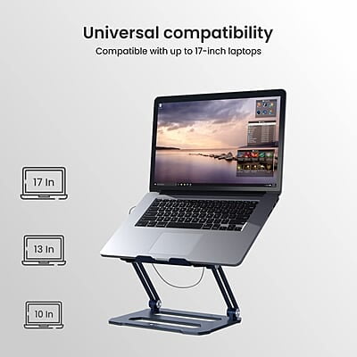 Portronics My Buddy K10 Portable Laptop Stand with Multiple Height Adjustable Angles, Fan-Based Ventilated Bottom