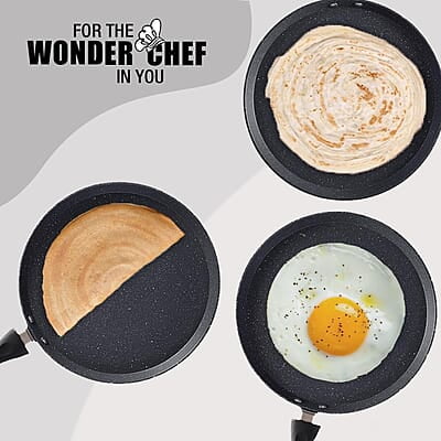 Wonderchef Duralite Die-cast 28 cm Dosa Tawa 5 Layer Healthy Duramax Non-Stick Coating