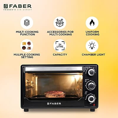 Faber FOTG BK 24 Liter Oven Toaster Grill,Black, 24 liter