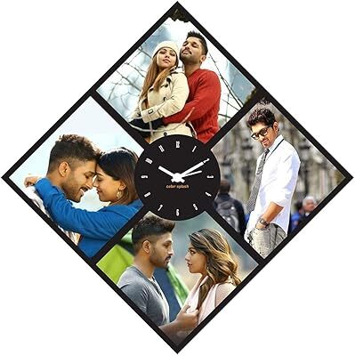 Sublimation Wall Clock Printed Customized/Personalized Square Shape Wooden Wall Clock with 4 Photos Sublimation Wall Clock Printed Customized/Personalized Square Shape Wooden Wall Clock with 4 Photos