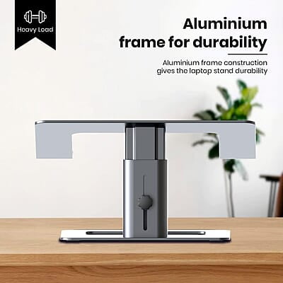 Portronics My Buddy K5 Portable Laptop Stand with Aluminium Frame, Adjustable Height, Compatible with all Laptops