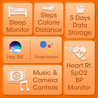 Zebronics ICONIC ULTRA AMOLED Smart watch with Calling Bluetooth 5.1, 1.78" (4.5cm) Large 2.5D screen, Voice assistant, Always ON Display, Built-in rechargeable battery & Female health- Silver+Orange