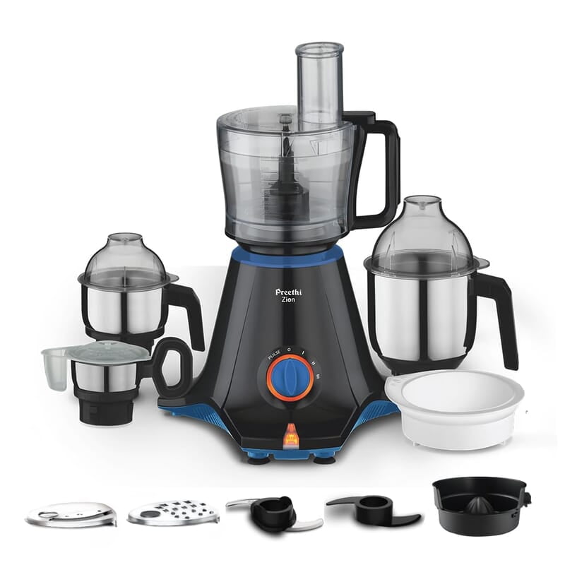 Preethi Zion Mixer Grinder for Kitchen - 4 Jars 750 Watt Mixie