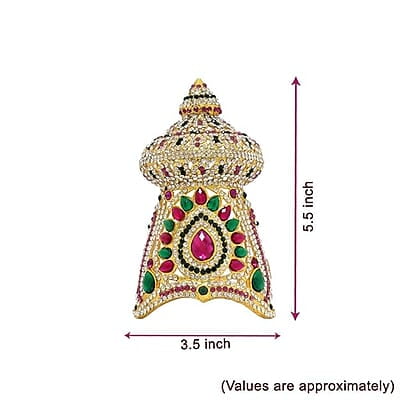 Srimathi Jewellers Deity God Jewelley Crown for all Gods and Goddesse | Exquisite Multi-Stone Crown - Perfect for Festivals and Celebrations | Srimathi Jewellers Deity God Jewelley Crown for all Gods and Goddesse | Exquisite Multi-Stone Crown - Perfect for Festivals and Celebrations |