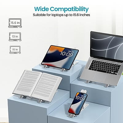 Portronics My Buddy K Lite Foldable Laptop Stand with Adjustable Heights, Anti-Slip Silicone Pads, Collapsible Design, 5 kg Max Weight