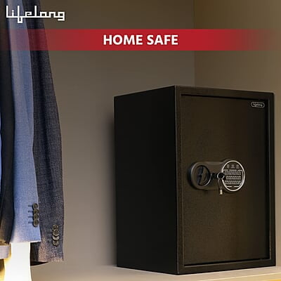 Lifelong Locker for Home & Office 56L - Digital Safe for Security with Electronic Keypad- Safety for Jewellery, Money & other valuables