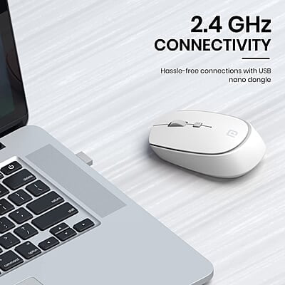 Portronics Toad 23 Wireless Optical Mouse with 2.4GHz, USB Nano Dongle, Optical Orientation, Click Wheel, Adjustable DPI