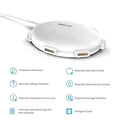 Portronics POR 343 UFO USB Home Charger 6 Ports 8A Charging Station for Smartphones and Tablets (White) Portronics POR 343 UFO USB Home Charger 6 Ports 8A Charging Station for Smartphones and Tablets (White)