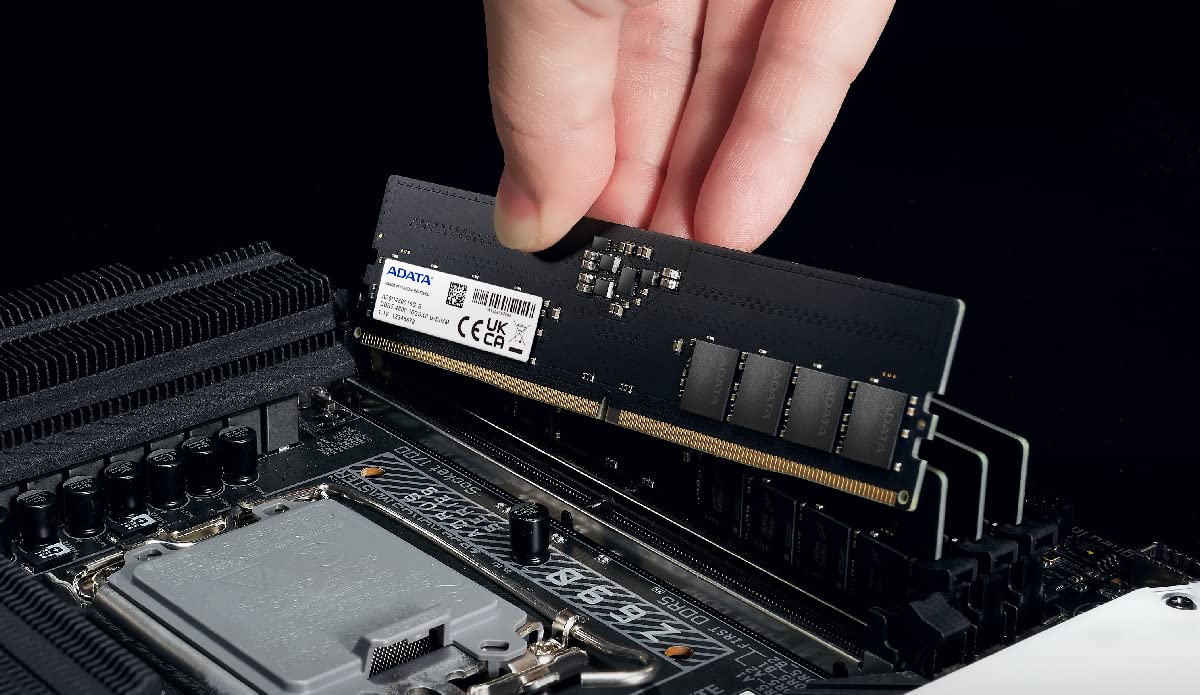 ADATA (UDIMM) DDR5 Desktop Memory, Single RAM Module, Supports Intel & AMD Latest CPU, Intel XMP & AMD Expo, Built in PMIC, On Die ECC, Low Voltage, More Bandwidth, Without Heat Sink ADATA (UDIMM) DDR5 Desktop Memory, Single RAM Module, Supports Intel & AMD Latest CPU, Intel XMP & AMD Expo, Built in PMIC, On Die ECC, Low Voltage, More Bandwidth, Without Heat Sink