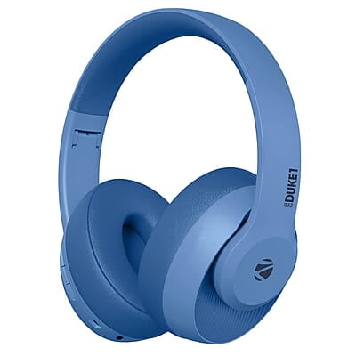 ZEBRONICS Zeb-DUKE1 Wireless Bluetooth 5.0 Over Ear Headphone with Voice Assistant, AUX Port, Call Function, 34Hrs* Battery Backup, Dual Pairing, Media & Volume Control with mic