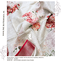 PURE LINEN SAREE YBRSLIN23444 PURE LINEN SAREE YBRSLIN23444