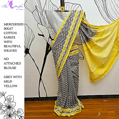 IKKAT  MERCERISED  COTTON SAREE   BGHSDIC23326
