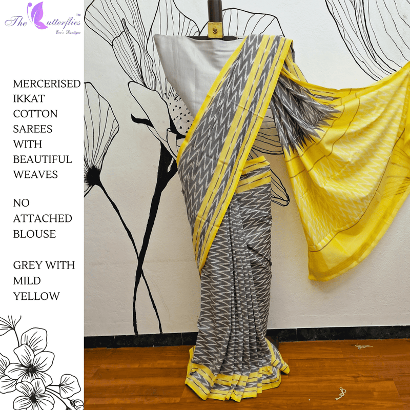 IKKAT  MERCERISED  COTTON SAREE   BGHSDIC23326