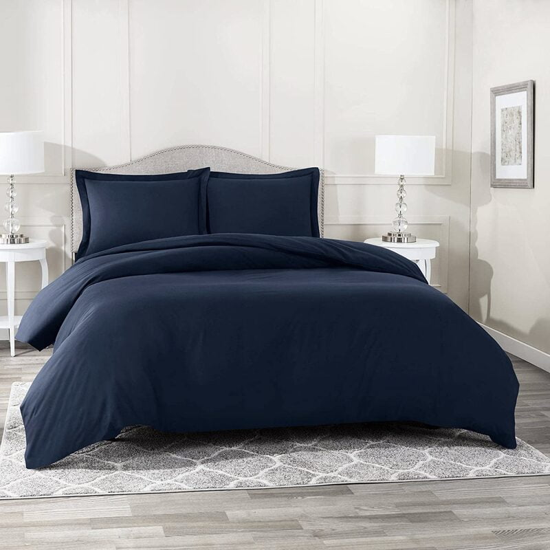 Duvet / Comforter Cover Microfiber 300 TC Plain Ultra soft - Navy Blue Duvet / Comforter Cover Microfiber 300 TC Plain Ultra soft - Navy Blue