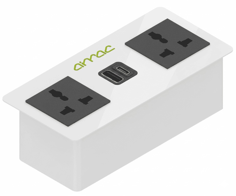 Aimac Power IN DESK PIDP22 White Glossy
