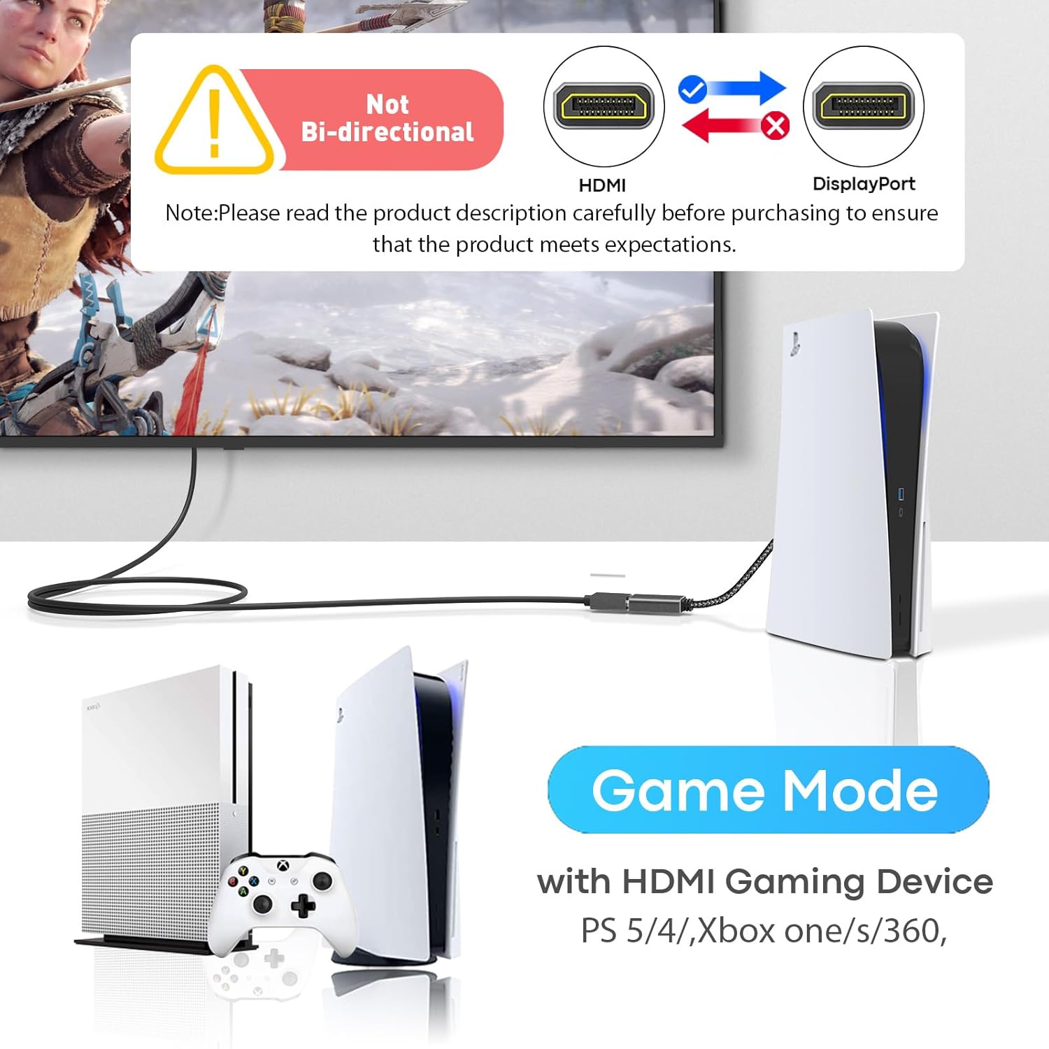 HDMI to DP Cable | 4K UHD Display | High-Speed & Plug & Play- 1.8M HDMI to DP Cable | 4K UHD Display | High-Speed & Plug & Play- 1.8M