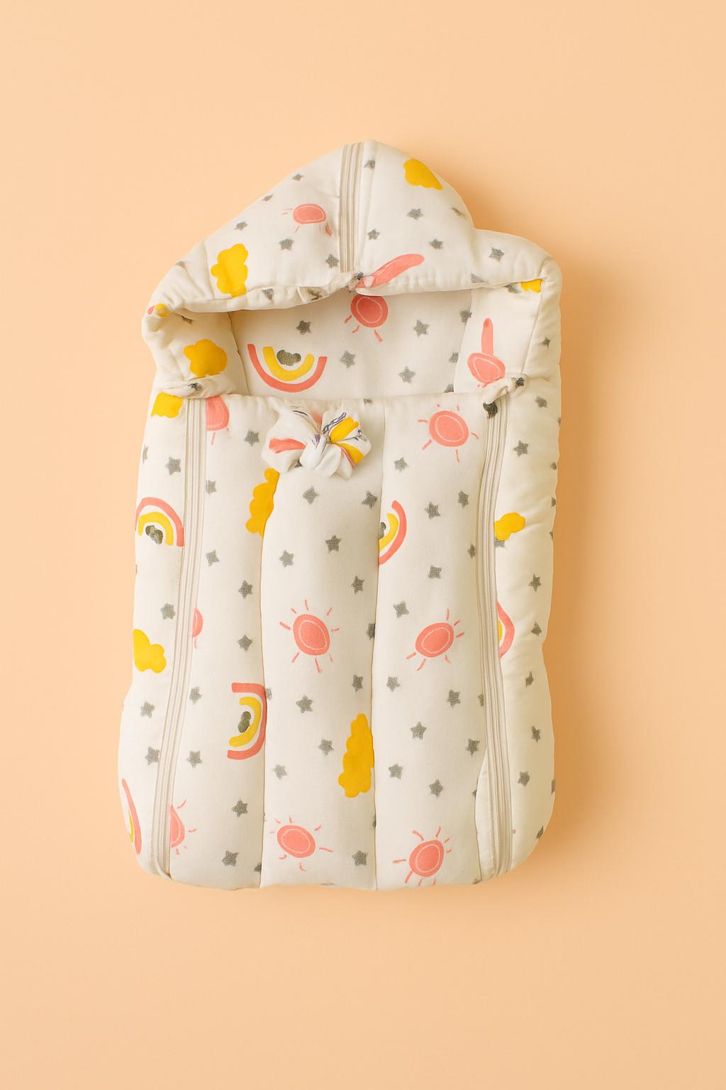Premium Muslin Baby Carry Bed – Soft, Lightweight & Cozy - Sunset Peach Premium Muslin Baby Carry Bed – Soft, Lightweight & Cozy - Sunset Peach