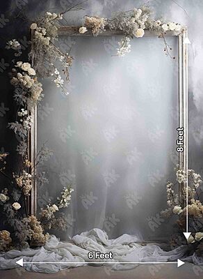 Grey Floral Frame (PRE-ORDER)