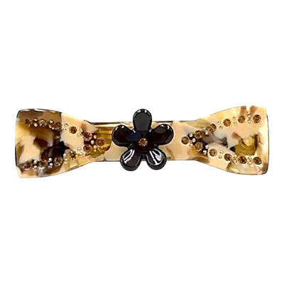 Acetate Hair Barrette with Floral Accent
