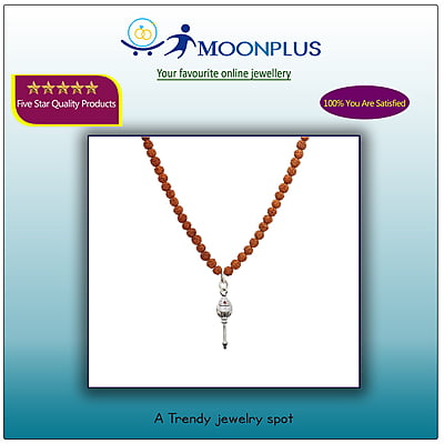 Rudraksha Mala with Silver Vel Pendant Rudraksha Mala with Silver Vel Pendant