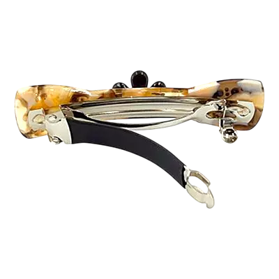 Acetate Hair Barrette with Floral Accent