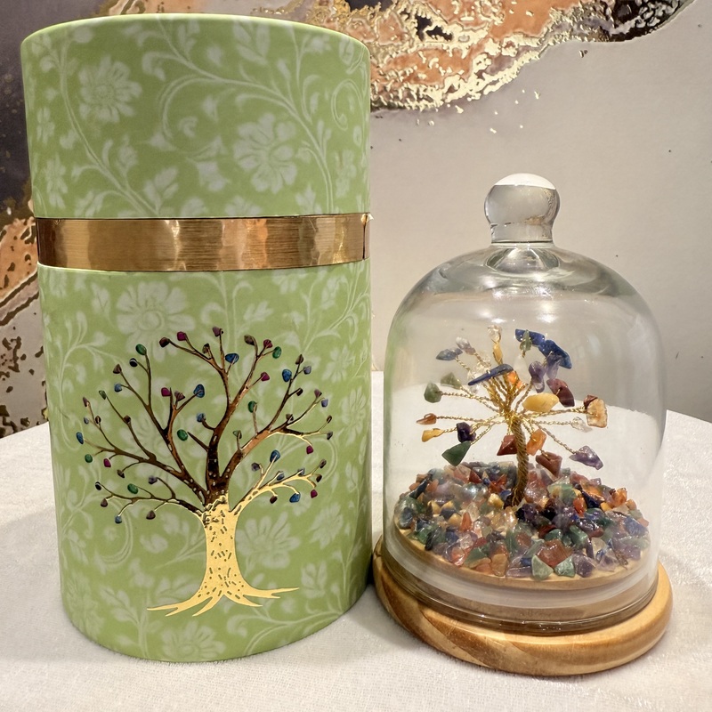 Seven Chakra Wish Tree With Glass Dome Seven Chakra Wish Tree With Glass Dome