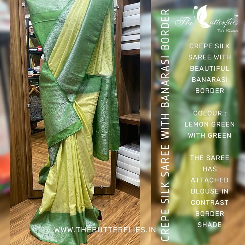 CREPE SILK SAREE MACSBNS22297