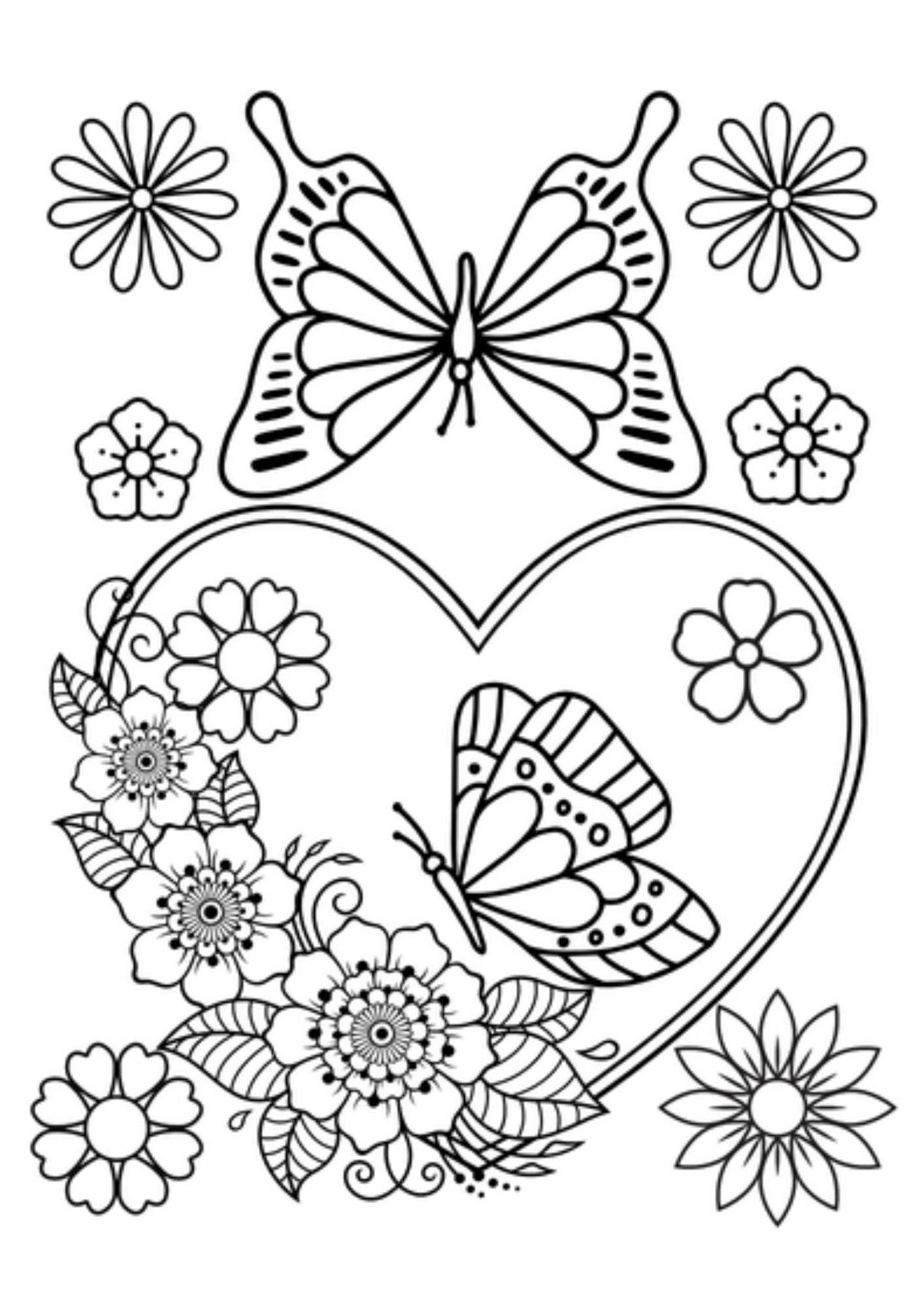 Butterfly And Flowers Coloring Book For Adults Butterfly And Flowers Coloring Book For Adults