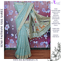 SEMI PAITHANI SILK SAREE MHTSSIL24338 SEMI PAITHANI SILK SAREE MHTSSIL24338