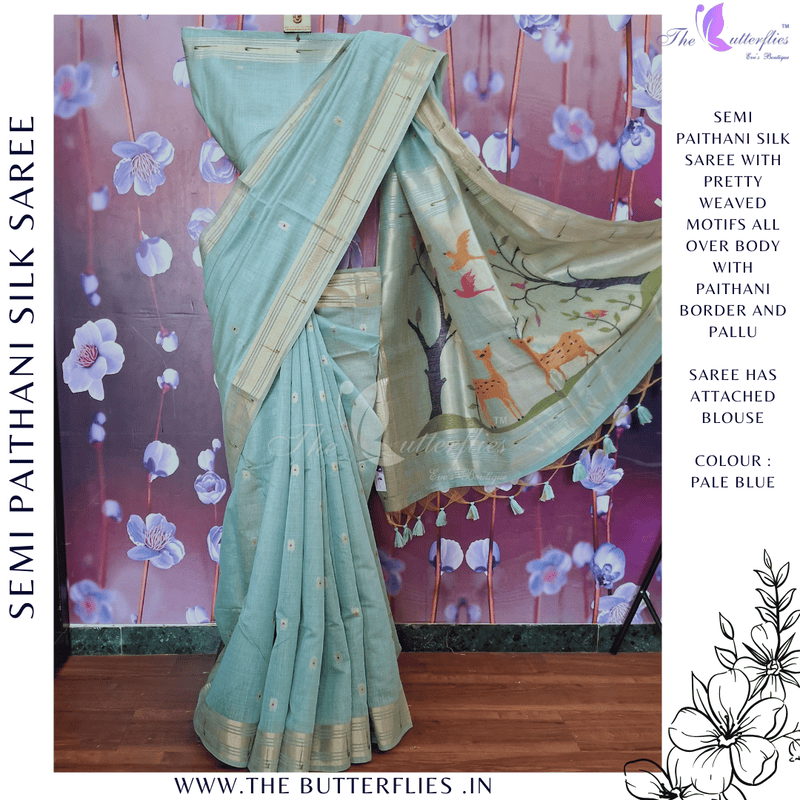 SEMI PAITHANI SILK SAREE MHTSSIL24338 SEMI PAITHANI SILK SAREE MHTSSIL24338