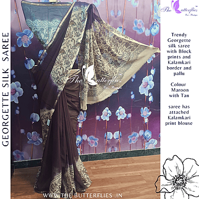 GEORGETTE SILK SAREE ORDSGRS24310