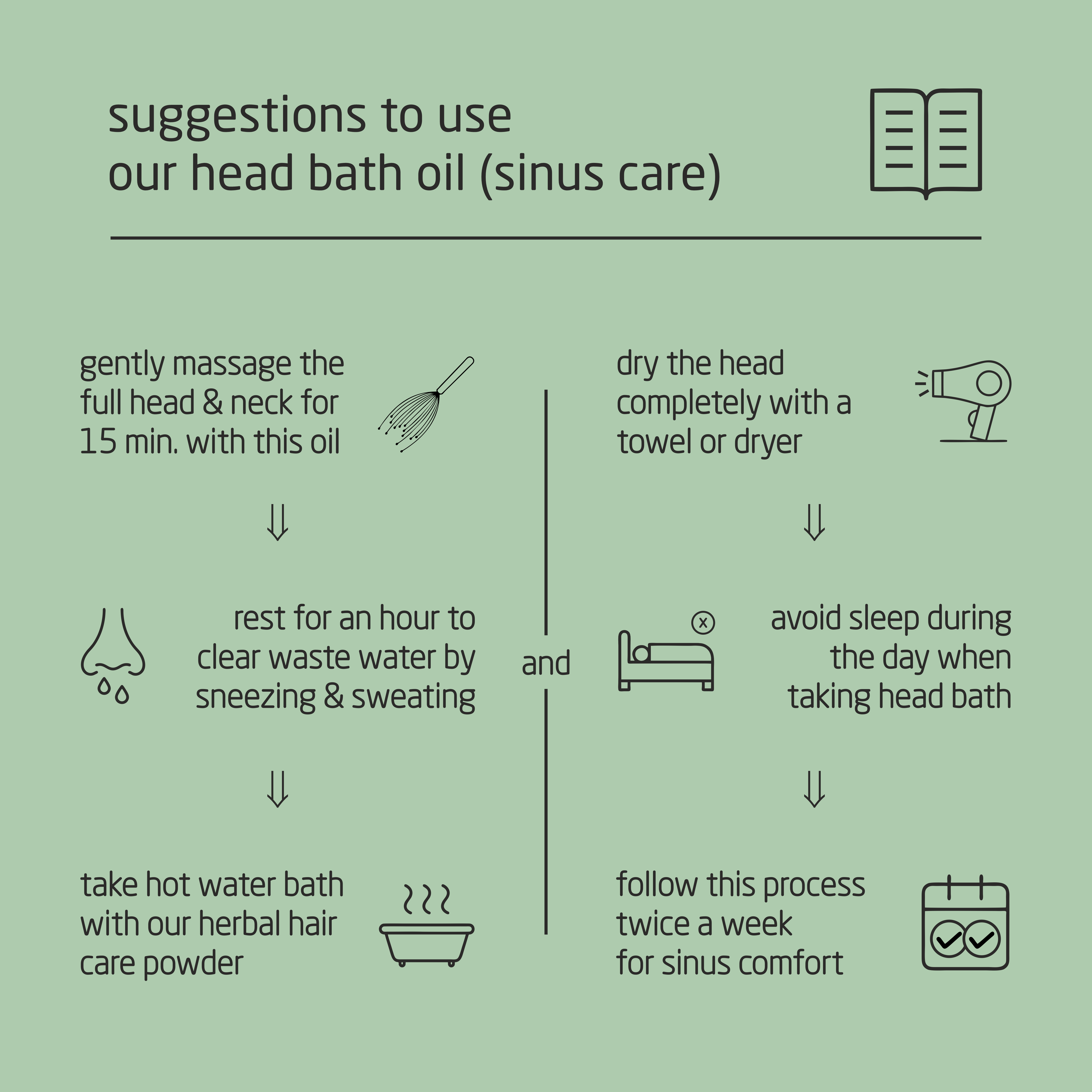 Premium Herbal Cold-Infused Head Bath Oil (Sinus Care) - 100ml Premium Herbal Cold-Infused Head Bath Oil (Sinus Care) - 100ml