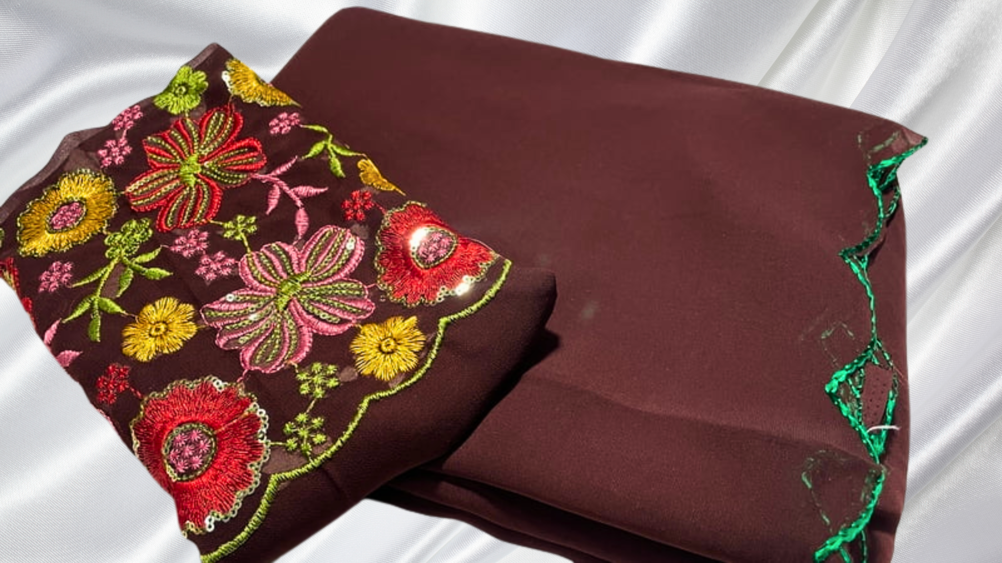 Sakhi Embroidery Designer Saree - Brown